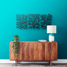 Load image into Gallery viewer, Steel wall art medium tree 700x 1700 Powder coated black metal Garden
