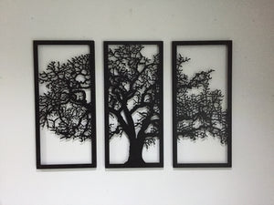 Metal wall art oak frames