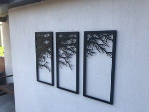 Metal wall Art decor three pice frame brunches