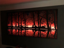 Load image into Gallery viewer, Light Wall art decor sunset view lake 3D led light remote