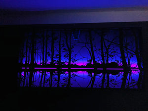 Light Wall art decor sunset view lake 3D led light remote