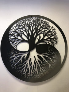 Tree of life Yin Yang metal wall art 70cm diameter 27.5 inch