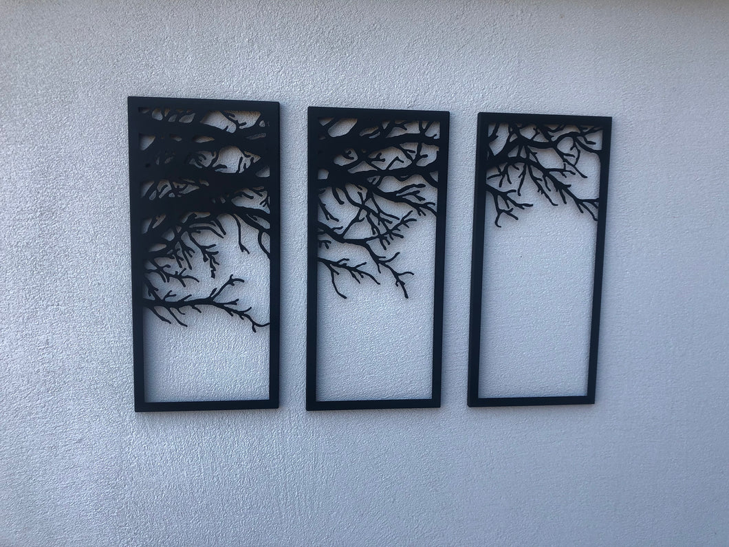 Metal wall Art decor three pice frame brunches